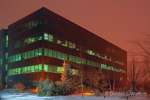 Building In City Lights Snow Glow_11686-7.jpg - Photographed at Ottawa, Ontario - the capital of Canada.